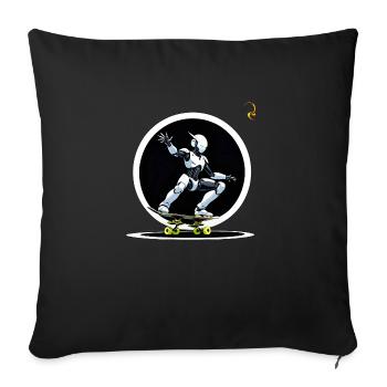 THE SKATEBOARD OF THE FUTURE - Sofa pillowcase 17,3'' x 17,3'' (45 x 45 cm) - black - Front