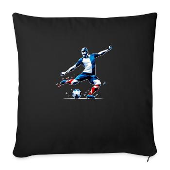 Football France - Housse de coussin décorative 45 x 45 cm - noir - Devant