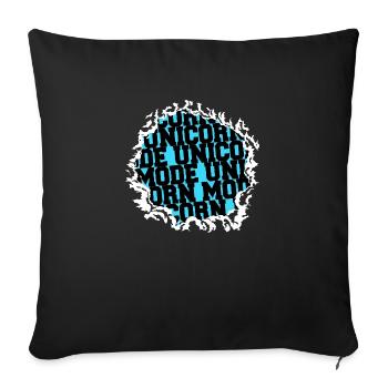 humour drôles dictons japonais pet licorne blanc - Housse de coussin décorative 45 x 45 cm - noir - Devant
