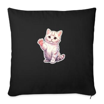 Kitten - Sofa pillowcase 17,3'' x 17,3'' (45 x 45 cm) - black - Front