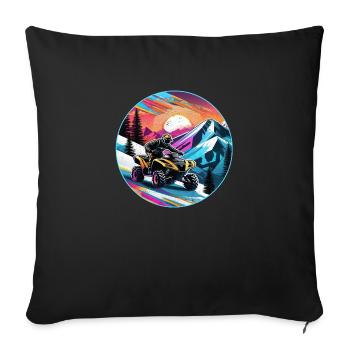Quad & Off-Road - Sofa pillowcase 17,3'' x 17,3'' (45 x 45 cm) - black - Front