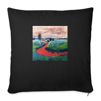 roter Flussverlauf - Sofakissenbezug 45 x 45 cm - Schwarz - Vorne