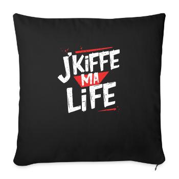J'kiffe ma life - Housse de coussin décorative 45 x 45 cm - noir - Devant