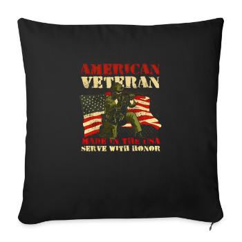 Armée, Guerre, Militaire, Uniforme, Force, Soldat Camouflage - Housse de coussin décorative 45 x 45 cm - noir - Devant