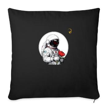 ASTRONAUT UND TULPE - Sofakissenbezug 45 x 45 cm - Schwarz - Vorne