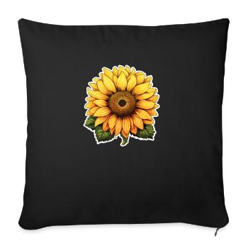 Sunflower - Sofa pillowcase 17,3'' x 17,3'' (45 x 45 cm) - black - Front