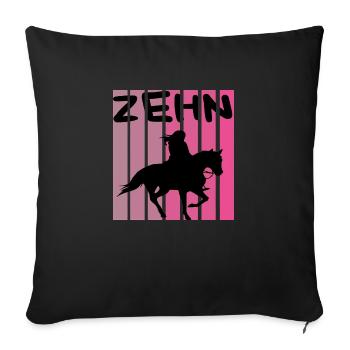10.Geburtstag,Retro Pferde Design - Sofakissenbezug 45 x 45 cm - Schwarz - Vorne