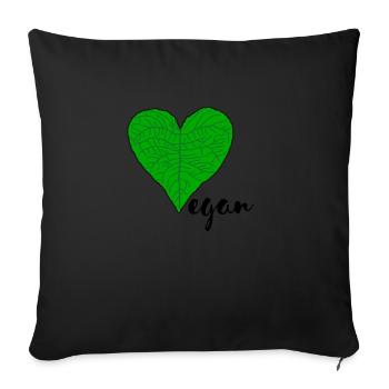 Vegan - Sofakissenbezug 45 x 45 cm - Schwarz - Vorne