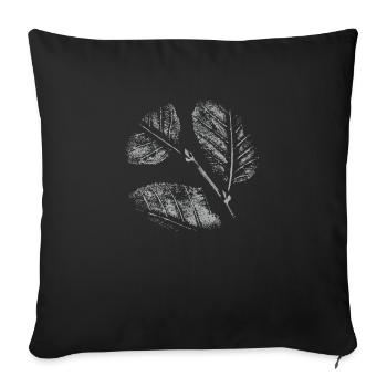 Motif de feuilles - Housse de coussin décorative 45 x 45 cm - noir - Devant