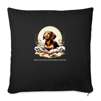 Rainbow Bridge Dachshund Grief Management - Sofa pillowcase 17,3'' x 17,3'' (45 x 45 cm) - black - Front
