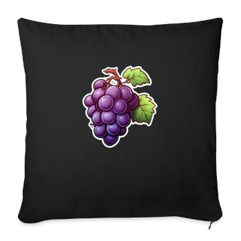 Vignes bleues - Housse de coussin décorative 45 x 45 cm - noir - Devant