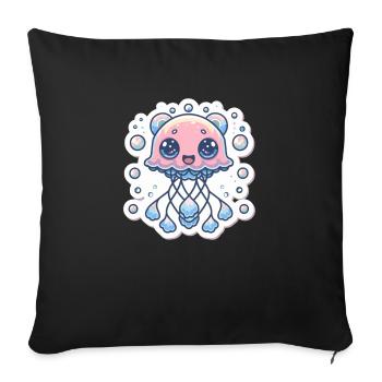 Jellyfish Lover - Sofa pillowcase 17,3'' x 17,3'' (45 x 45 cm) - black - Front