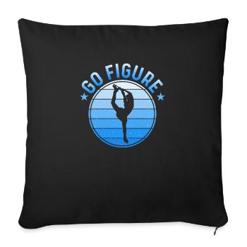 Twirls & Turns : Allez faire du patinage artistique - Housse de coussin décorative 45 x 45 cm - noir - Devant