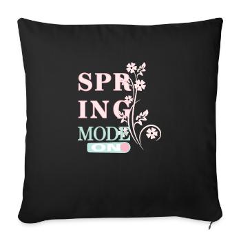 Mode Printemps - Le printemps est là ! - Housse de coussin décorative 45 x 45 cm - noir - Devant