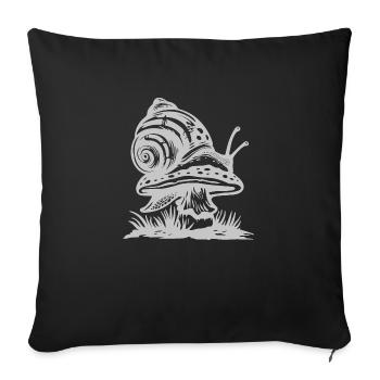 Schnecke Pilz - Sofakissenbezug 45 x 45 cm - Schwarz - Vorne