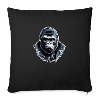 Gorilla with Gold Chain - Sofa pillowcase 17,3'' x 17,3'' (45 x 45 cm) - black - Front