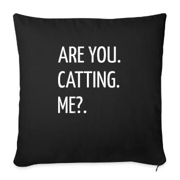 Humour Chat Mode de vie Chat Chat Comportement Chat Faits - Housse de coussin décorative 45 x 45 cm - noir - Devant