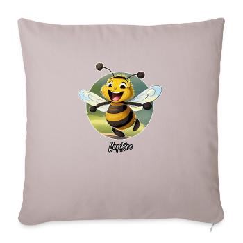 Pun ambiguous expression - HapBee Happy Bee - Sofa pillowcase 17,3'' x 17,3'' (45 x 45 cm) - light taupe - Front