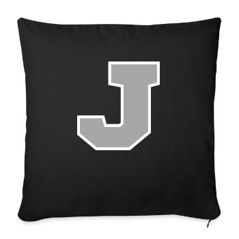 Letter j sport - Sofa pillowcase 17,3'' x 17,3'' (45 x 45 cm) - black - Front