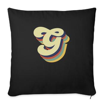 Retro G Letter - Sofa pillowcase 17,3'' x 17,3'' (45 x 45 cm) - black - Front