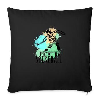 Spikeball, sport, graffiti, painting, illustration - Sofa pillowcase 17,3'' x 17,3'' (45 x 45 cm) - black - Front