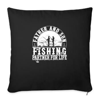 fish, fish, fishing, lake, sea, fishing, fauna, exotic - Sofa pillowcase 17,3'' x 17,3'' (45 x 45 cm) - black - Front