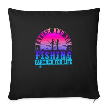 fish, fish, fishing, lake, sea, fishing, fauna, exotic - Sofa pillowcase 17,3'' x 17,3'' (45 x 45 cm) - black - Front