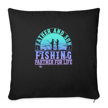fish, fish, fishing, lake, sea, fishing, fauna, exotic - Sofa pillowcase 17,3'' x 17,3'' (45 x 45 cm) - black - Front