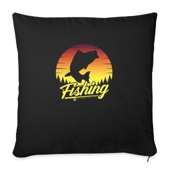 fisch, fisch, angeln, see, meer, angeln, fauna, exotisch - Sofakissenbezug 45 x 45 cm - Schwarz - Vorne