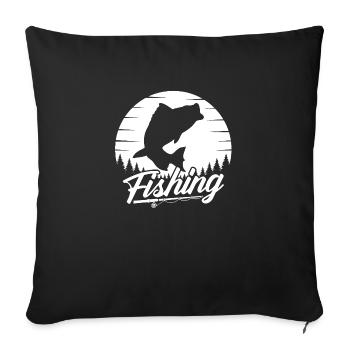 fish, fish, fishing, lake, sea, fishing, fauna, exotic - Sofa pillowcase 17,3'' x 17,3'' (45 x 45 cm) - black - Front