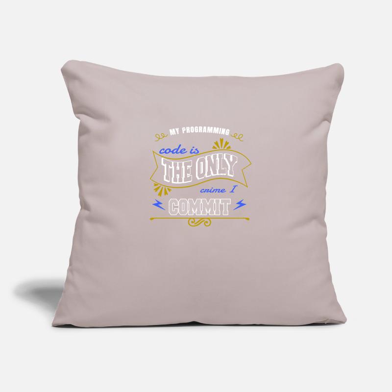 programming language joke pc happy funny quote Sofa pillowcase 17,3'' x 17,3'' (45 x 45 cm)