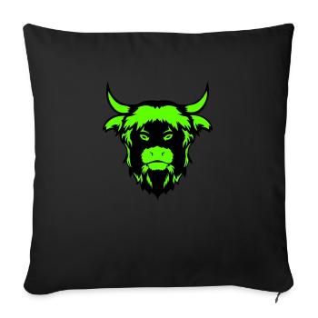 taureau de buffle - Housse de coussin décorative 45 x 45 cm - noir - Devant