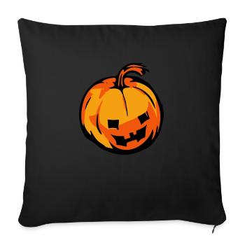 citrouille - Housse de coussin décorative 45 x 45 cm - noir - Devant