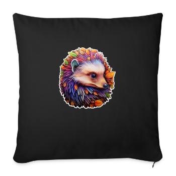 Hedgehog psychedelic - Sofa pillowcase 17,3'' x 17,3'' (45 x 45 cm) - black - Front