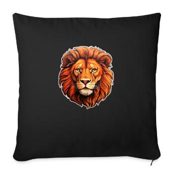 Tête de lion - Housse de coussin décorative 45 x 45 cm - noir - Devant