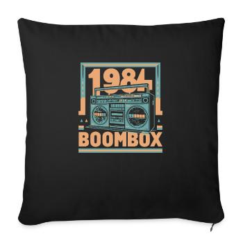 1984 boombox - Sofa pillowcase 17,3'' x 17,3'' (45 x 45 cm) - black - Front