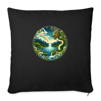 Chinese Fairy Tale - Sofa pillowcase 17,3'' x 17,3'' (45 x 45 cm) - black - Front