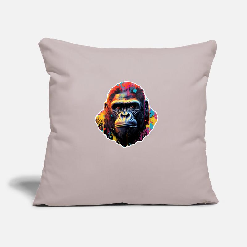 Gorilla Head Psychedelic Sofa pillowcase 17,3'' x 17,3'' (45 x 45 cm)