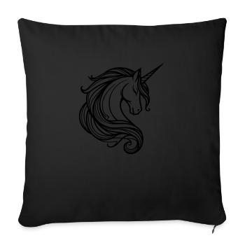 Licorne - Housse de coussin décorative 45 x 45 cm - noir - Devant