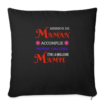Mamie Annonce Grossesse - Housse de coussin décorative 45 x 45 cm - noir - Devant