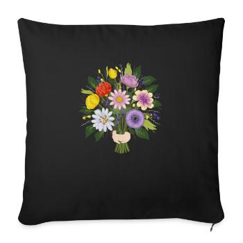 Garden Flower Bouquet - Sofa pillowcase 17,3'' x 17,3'' (45 x 45 cm) - black - Front