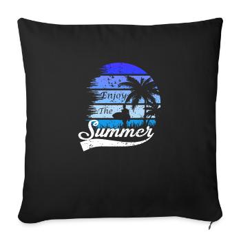 Vacation early summer late summer summer holiday holiday sea - Sofa pillowcase 17,3'' x 17,3'' (45 x 45 cm) - black - Front