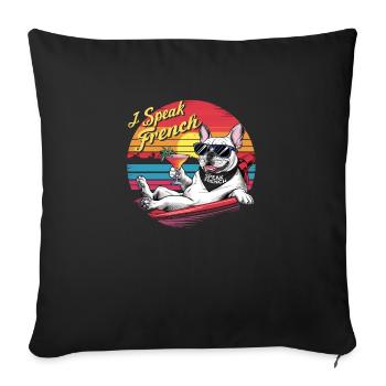 Relaxed French Bulldog - Sofa pillowcase 17,3'' x 17,3'' (45 x 45 cm) - black - Front