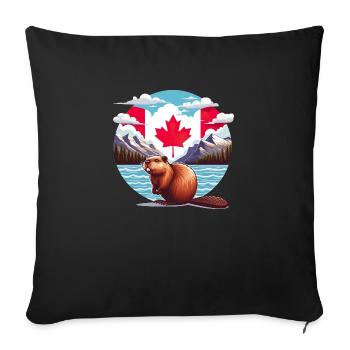 Canada Bieber 6 - Sofa pillowcase 17,3'' x 17,3'' (45 x 45 cm) - black - Front