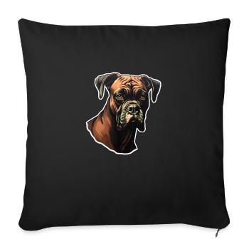 Boxer Head - Sofa pillowcase 17,3'' x 17,3'' (45 x 45 cm) - black - Front