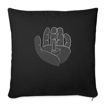 Bougie à la main - Housse de coussin décorative 45 x 45 cm - noir - Devant