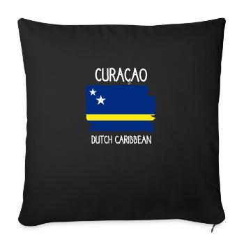 Curaçao - Fondée en 1499 - Caraïbes néerlandaises - Karibik - Housse de coussin décorative 45 x 45 cm - noir - Devant