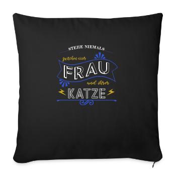 Funny Geek Statement Cat Big Cat - Sofa pillowcase 17,3'' x 17,3'' (45 x 45 cm) - black - Front