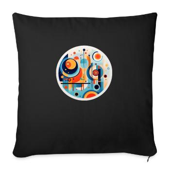 abstract art - Sofa pillowcase 17,3'' x 17,3'' (45 x 45 cm) - black - Front