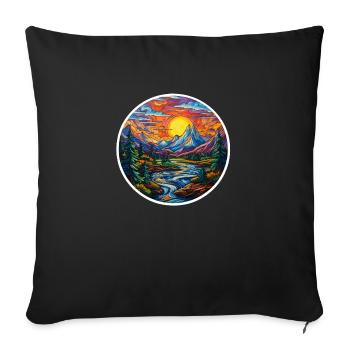 Bergpanorama - Sofakissenbezug 45 x 45 cm - Schwarz - Vorne